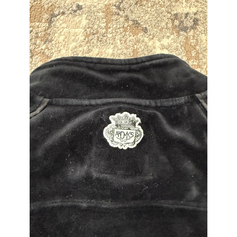 Akademiks Mens 3XL Velour Track Jacket Black Red Piping Full Zip Knowledge Key - Picture 10 of 11